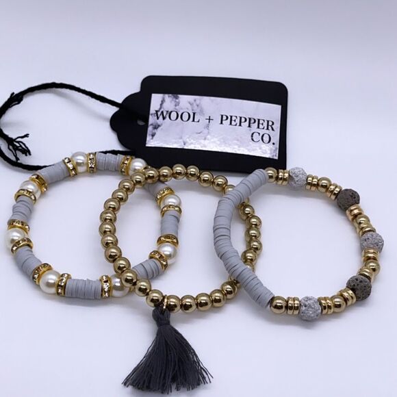 NWT Wool + Pepper Co. Bracelet Stack (3) - Picture 1 of 5